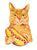 Hotdog cat painting kitchen wall poster watercolor