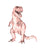 Set of 3 dinosaurs pink painting watercolour