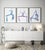 Set of 3 aerial lady silky art silks yoga print watercolor painting