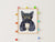 Cat drinking coffee painting kitchen wall poster watercolor