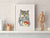 Cheshire cat breakfast painting kitchen wall poster watercolor