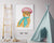 Cat in beret hat tabby wall poster watercolor