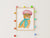 Cat in beret hat tabby wall poster watercolor