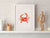 Red crab watercolor painting print