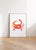 Red crab watercolor painting print