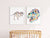 Set of 2 T-rex dinosaur painting watercolour