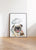 Dog pug chocolate cake watercolor painting print