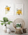Set of 2 fox peeking watercolor painting print