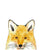 Set of 2 fox peeking watercolor painting print