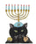Black cat Hanukkah painting watercolor