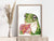 Frog pizza watercolor painting print