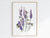 Bees on lavender flower painting abstract