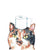 Set of 3 calico cat toilet watercolor painting print