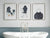 Set of 3 black poodle dog toilet  painting