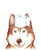 Set of 3 Husky dog red / brown toilet painting