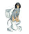 Set of 3 Bluetick Coonhound dog toilet painting