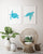 Set of 2 sea turtle watercolor painting print