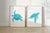 Set of 2 sea turtle watercolor painting print