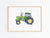 Green tractor print watercolor