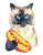Set of 3 siamese cat food watercolor painting print