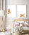 Set of 2 orange cat peeking watercolor painting print