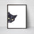 Black cat peeking painting watercolor
