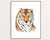 Tiger painting wall poster watercolor