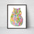 Rainbow cat peeking painting watercolor