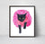 Ballerina black cat wall poster watercolor