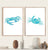 Set of 2 blue crabs watercolor painting print