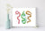 Snakes watercolor painting print