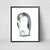 Penguin bird watercolor painting print