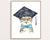 Graduation gig tabby cat painting watercolor