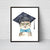 Graduation gig tabby cat painting watercolor