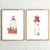 Set of 2 lighthouse watercolor painting