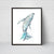 Humpback whale watercolor painting print