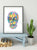 Skull print modern watercolor
