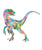 Velociraptor dinosaur painting watercolour