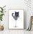 Cat drinking martini painting kitchen wall poster watercolor