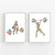 Set of 2 weight lifter girls watercolor painting print