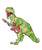 T-rex dinosaur playing guitar painting watercolour