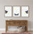 Set of 3 black cat butterfly peeking painting wall poster watercolor