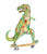 T-rex skateboard dinosaur painting watercolour
