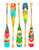 Colorful oars print watercolor painting print
