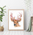 Reindeer cherry blossom watercolor painting print
