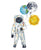 Astronaut balloons moon sun planet painting watercolor
