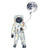 Astronaut balloons moon painting watercolor