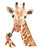 Giraffe brushing teeth watercolor painting print