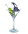 Orca whale in martini glass watercolor painting print
