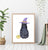 Witch cat black witchy wizard hat painting watercolor